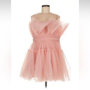 NWT Sz 8 Nasty Gal fluffy pink tutu dress. Strapless. The cutest!